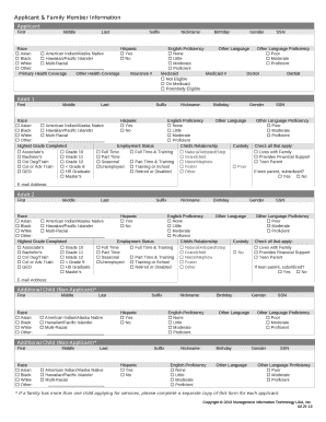 Family Member Information - Coastal Plain Headstart