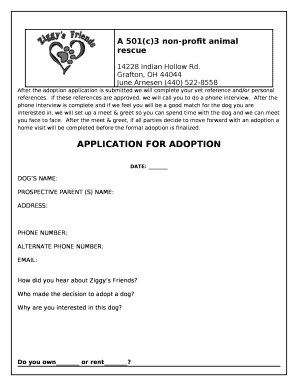 Adoption ApplicationHeidi's Legacy Dog Rescue