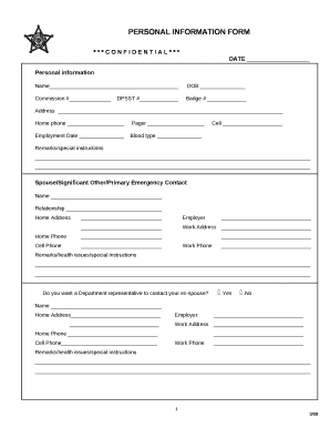 Background information form - State of Oregon