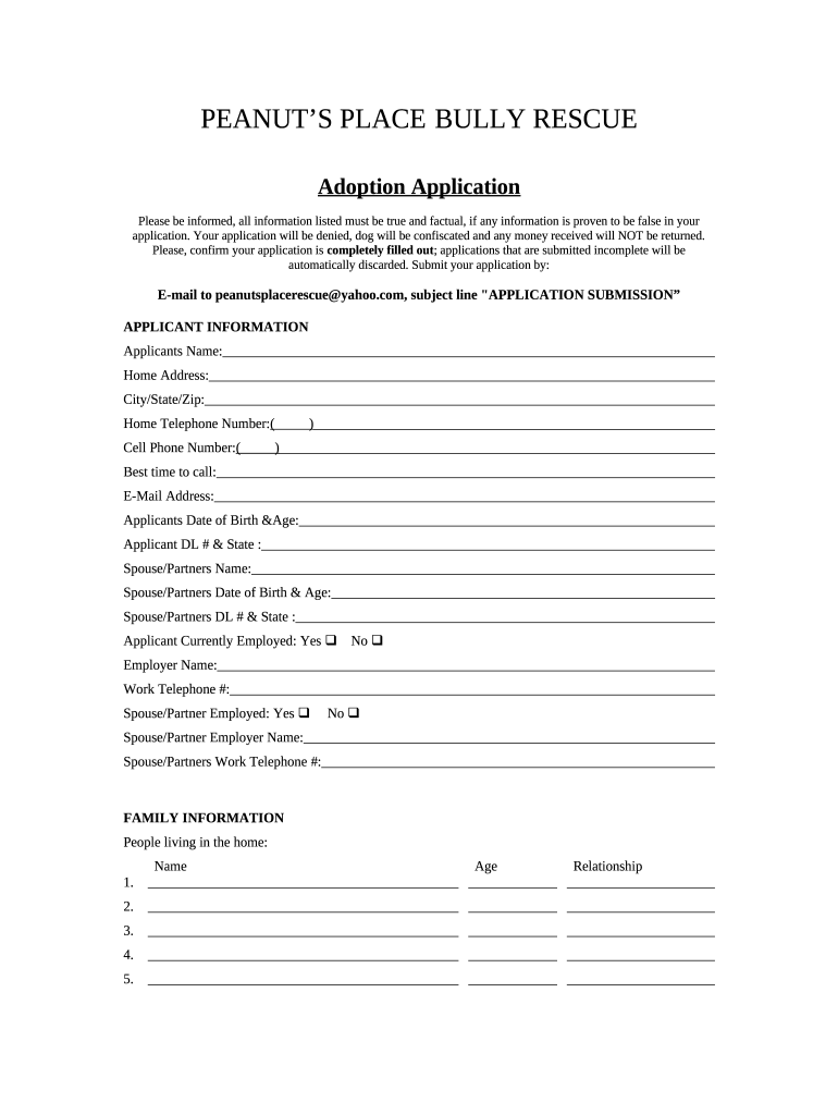 PEANUTS PLACE BULLY RESCUE Doc Template pdfFiller