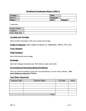 Woodland Examination Report(New)(Repeat)Program