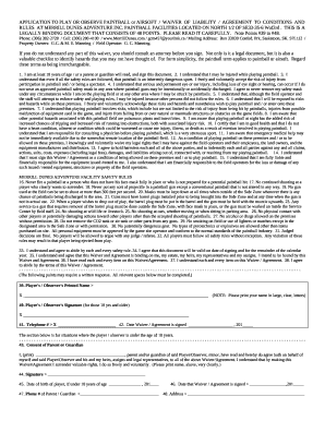 APPLICATION TO PLAY OR OBSERVE PAINTBALL/WAIVEROFLIABILITY/AGREEMENTTOCONDITIONSAND RULESAT MERRILL DUNES A