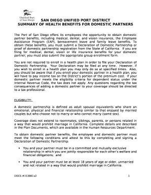Domestic partner health benefits