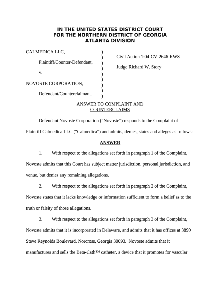 Plaintiff/CounterDefendant, Doc Template pdfFiller