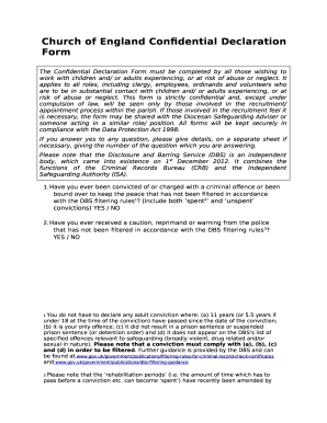 CONFIDENTIAL APPLICATION FORM - Church of England