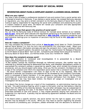 Board of Social Work Complaint Form - Kentucky.gov