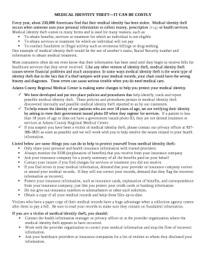 Medical ID Theft Recommendations - California Department of ...