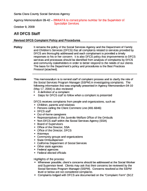 Complaint Handling - the County of Santa Clara
