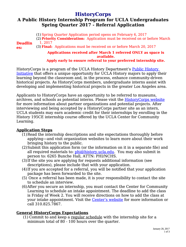 (1) Spring Quarter Application period opens on February 6, 2017 Doc ...