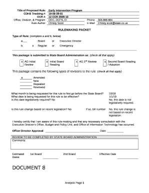 RULEMAKING PACKET