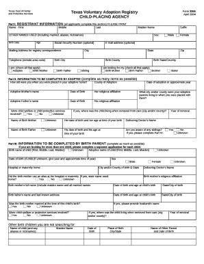 Texas Voluntary Adoption Registary - Child Placing Agency