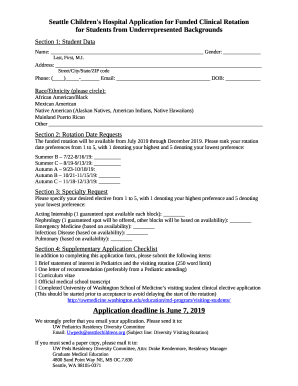 Diversity Funded Elective application - Seattle Children's