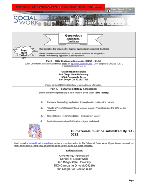 3/01/13 SDSU Graduate Admission CSU Mentor application for all applicants