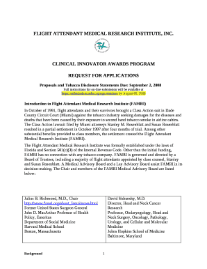 CLINICAL INNOVATOR AWARDS PROGRAM REQUEST ...