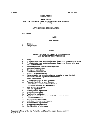 THE PESTICIDES AND TOXIC CHEMICALS CONTROL ACT 2000