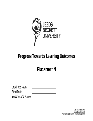 Progress Towards Learning Outcomes