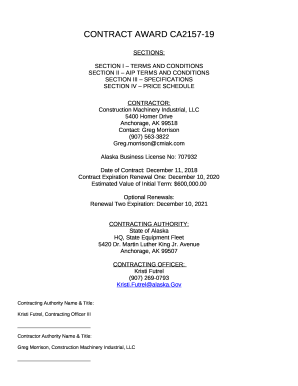 CONTRACT STATE OF ALASKA CONTRACT AWARD NUMBER HQ, STATE ...