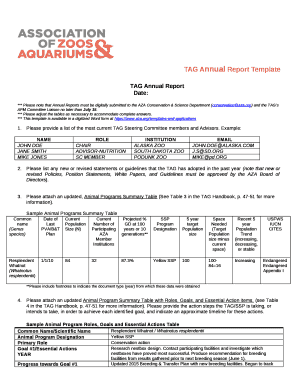 TAG Annual Report Template - Raptor TAG