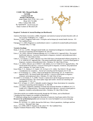 Mental Health. syllabus