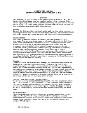 ORIENTATION MANUAL UNM DEPARTMENT OF PSYCHOLOGY CLINIC ...