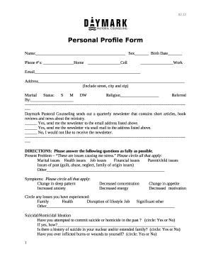 Name:SexBirth Date