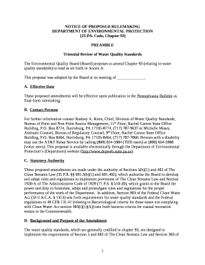 Notice of Final Rulemaking Department of Environmental ...