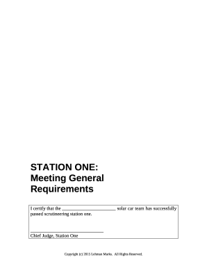 Sample Scrutineering Check Sheets - The Solar Car Challenge
