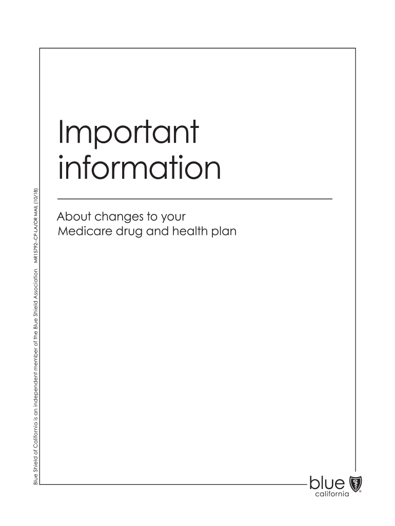 Fillable Online Annual Notice of Changes for 2019 Blue Shield 65 Plus