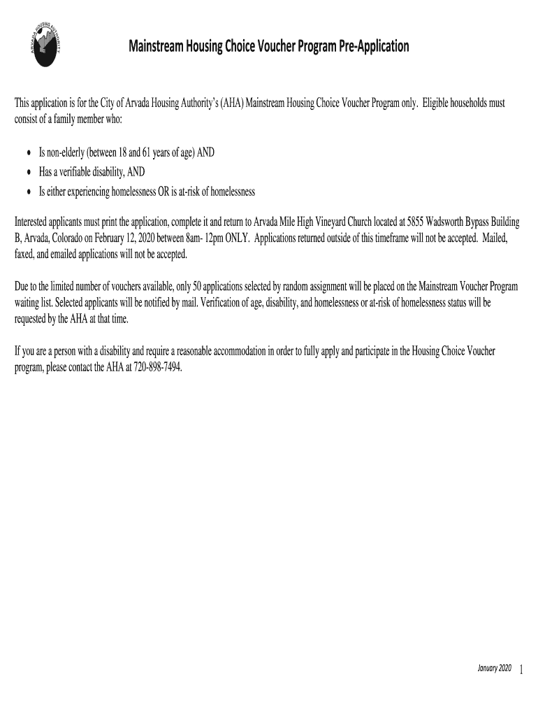 Arvada Housing Authority Fill Online, Printable, Fillable, Blank