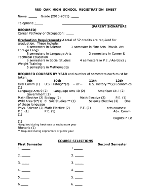Parent signature example