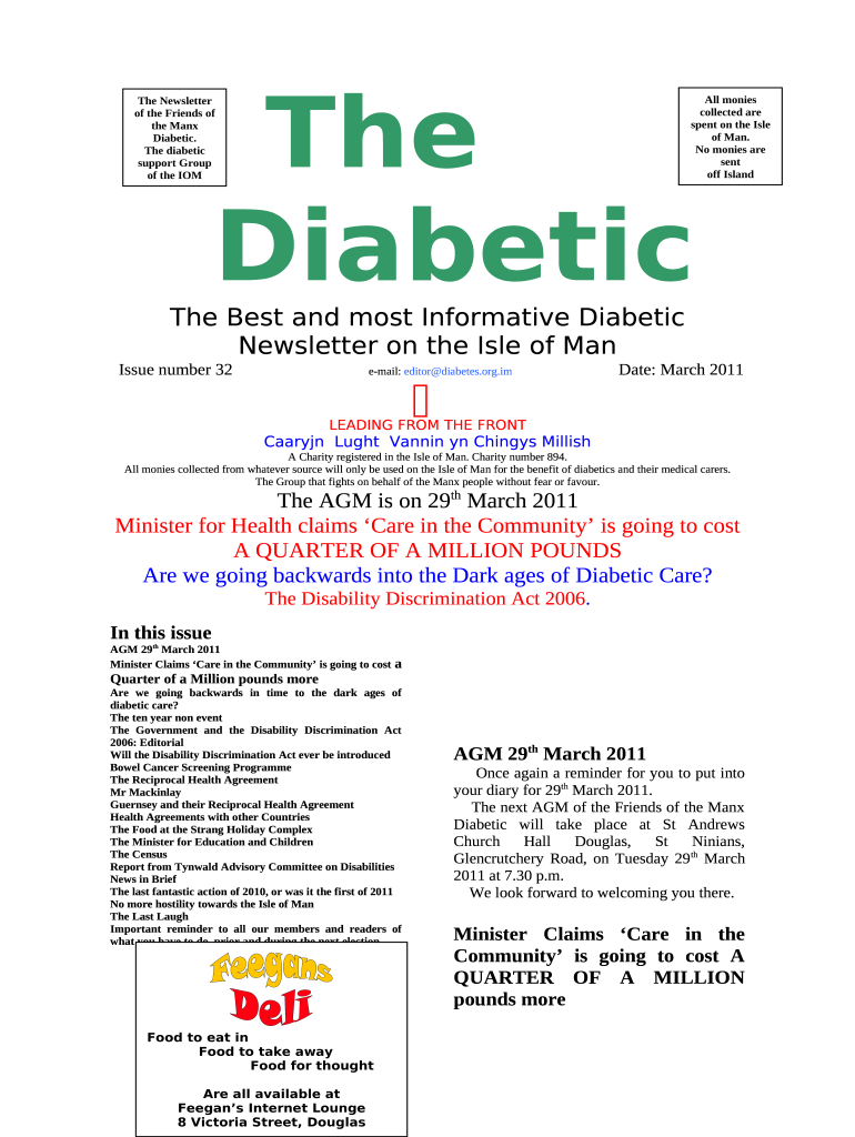 The Best and most Inative Diabetic Newsletter on the Isle of Man Doc