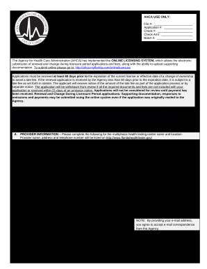 Health Care Licensing Application Multiphasic Health Testing ...