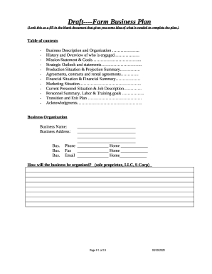 Farm Business Plan-