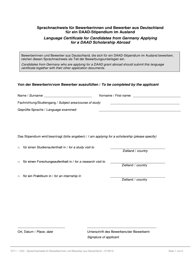 Sprachnachweis fr Bewerberinnen und Bewerber aus Preview on Page 1