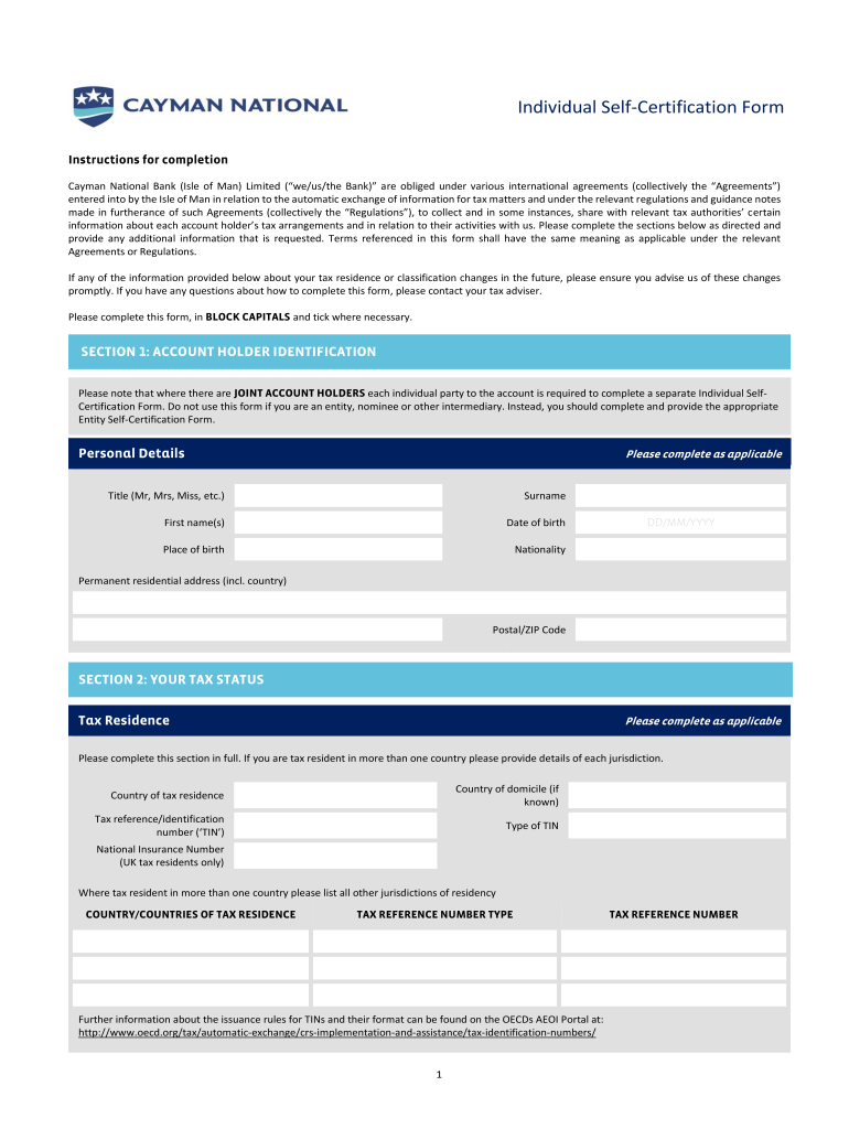 Fillable Online Cayman National Bank (Isle of Man) Limited (we/us/the