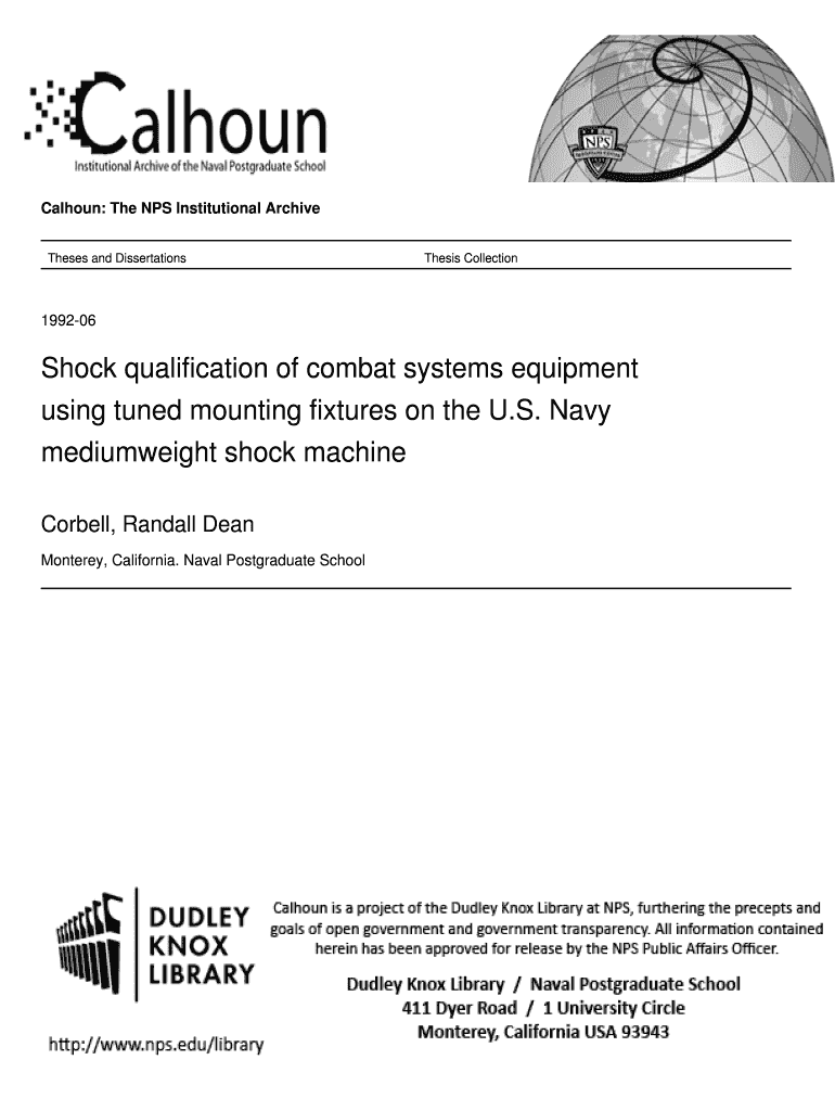 Fillable Online Shock qualification of combat systems equipment using