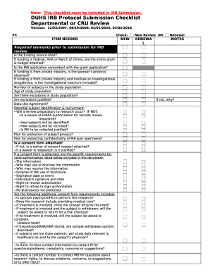 Irb submission checklist