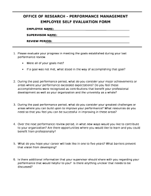 FY11 Employee Self Evaluation Form - Office of Research, OSU