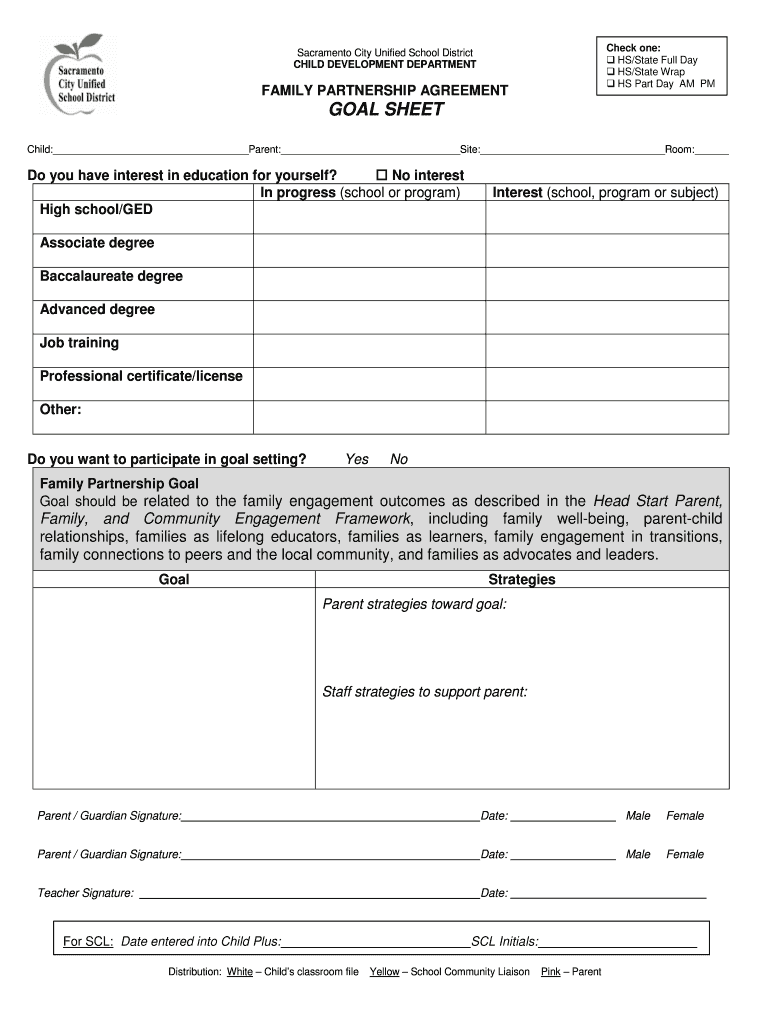 goal sheet - Sacramento City Unified Preview on Page 1