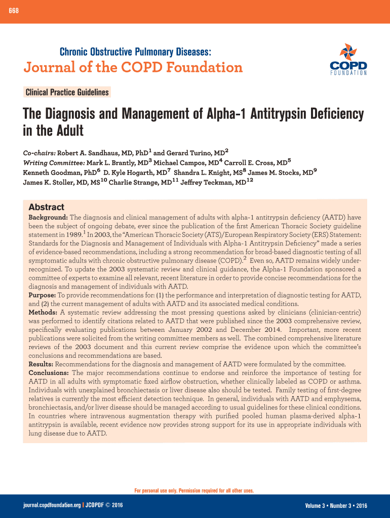 Fillable Online Alpha-1 Antitrypsin Deficiency Clinical Practice ...