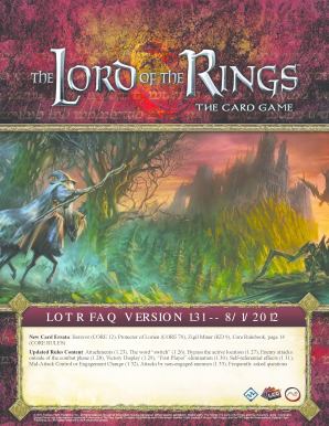 Fillable Online LotR LCG FAQ 1.8The Lord Of The RingsMiddle Earth Fax ...
