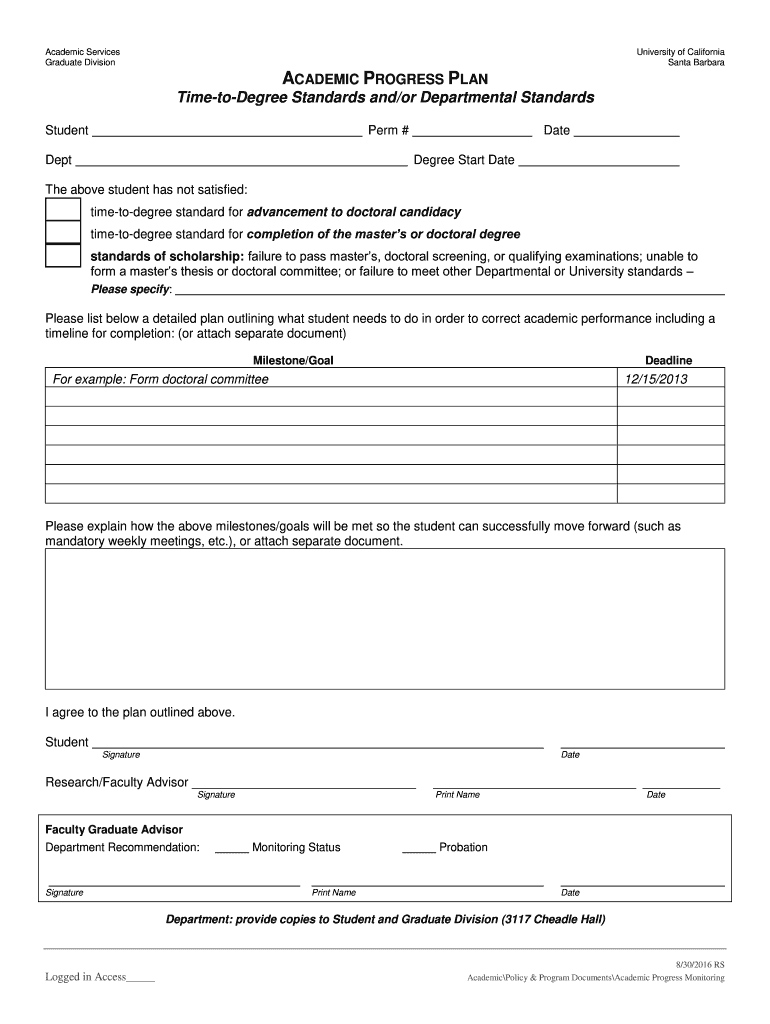 Time-to-Degree Standards and or Departmental Standards Preview on Page 1