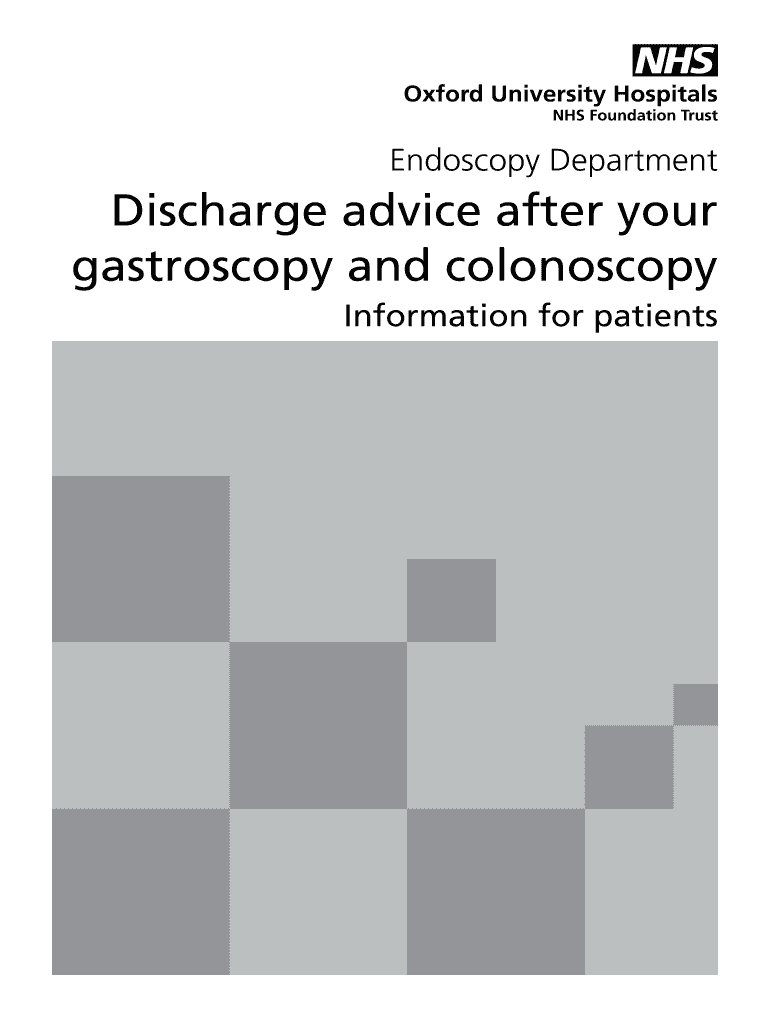 Fillable Online After your gastroscopy and colonoscopy Fax Email Print