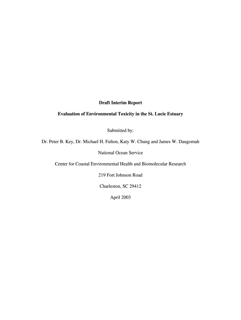 Fillable Online Draft Interim Report Fax Email Print - pdfFiller