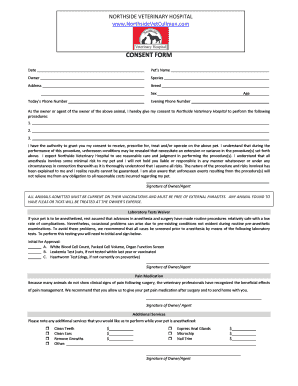 Consent form - Northside Veterinary Hospital