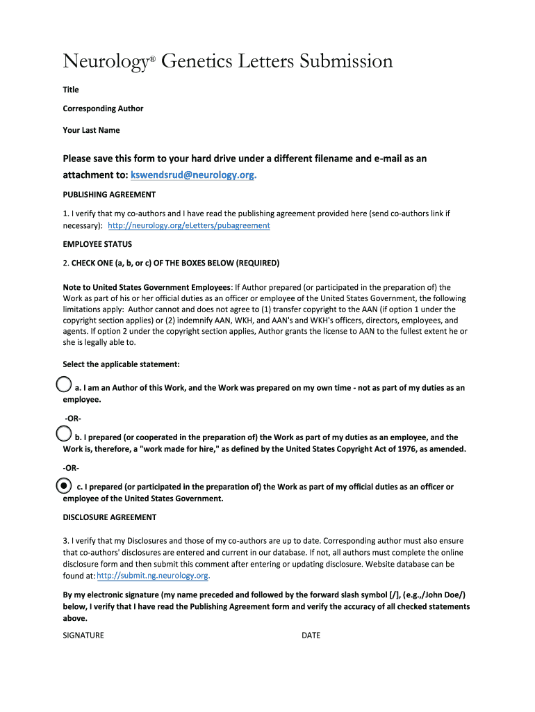 Neurology Genetics Letters Submission Preview on Page 1