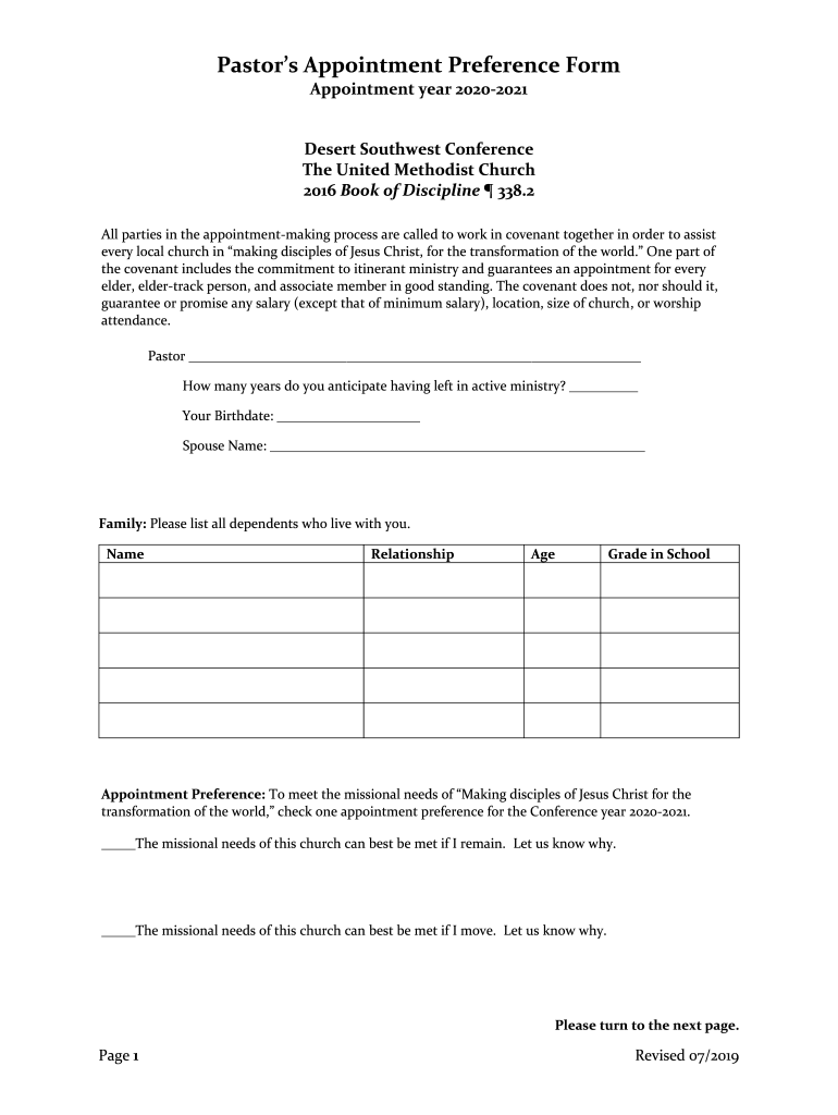 Book of Discipline: 258 2 Staff- or Pastor-Parish Relations Preview on Page 1