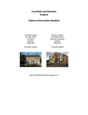 Cranfield and Marston Surgery Patient Information Booklet