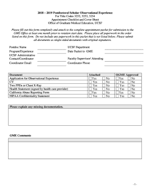 Postdoctoral Scholar Appointment Form