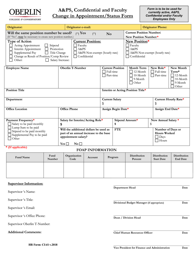 A&PS, Confidential and Faculty Form is to be be used for Preview on Page 1